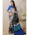 Designer Modern Blue & Grey Printed Saree
